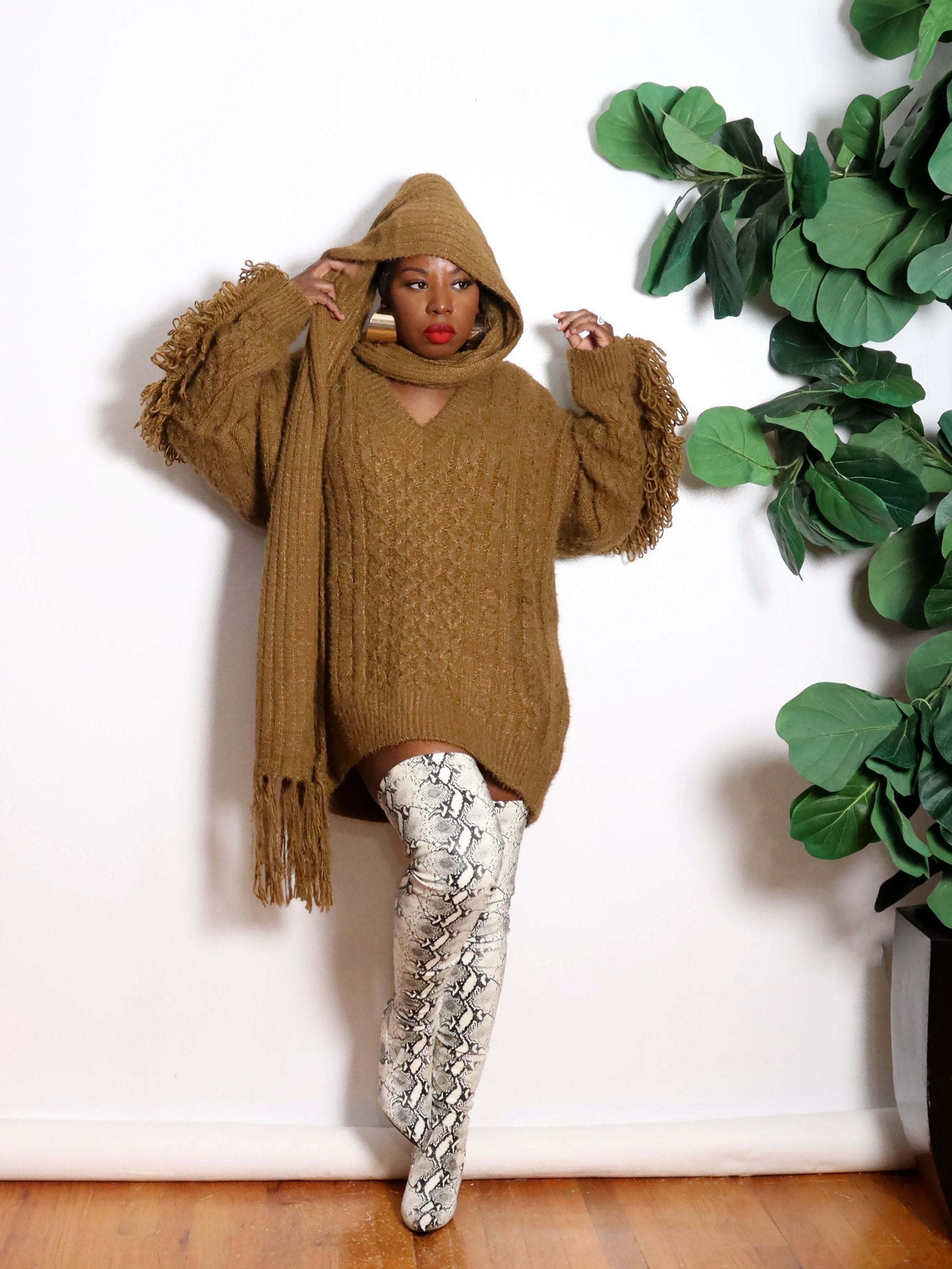 Brown Sugar | Sweater & Scarf Set